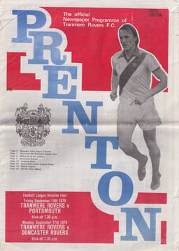 Tranmere Rovers v Portsmouth Match Programme 1979-09-14